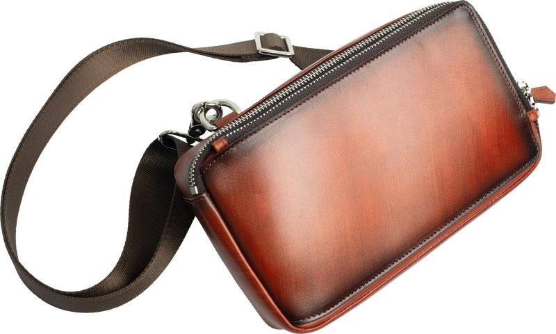 [Dom Teporna] ボディバッグ メンズ 本革 大容量 グラデーション レザー ワンショルダー 2WAY｜luck-luck