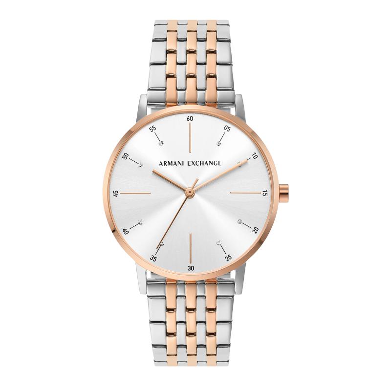 Armani Exchange 三針 ツートーン ステンレススチールウォッチ