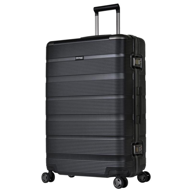 [エミネント]キャリーケース 旅行バッグ 軽さ屋台骨 シャッター 95L 大型 ブラック-ブルー