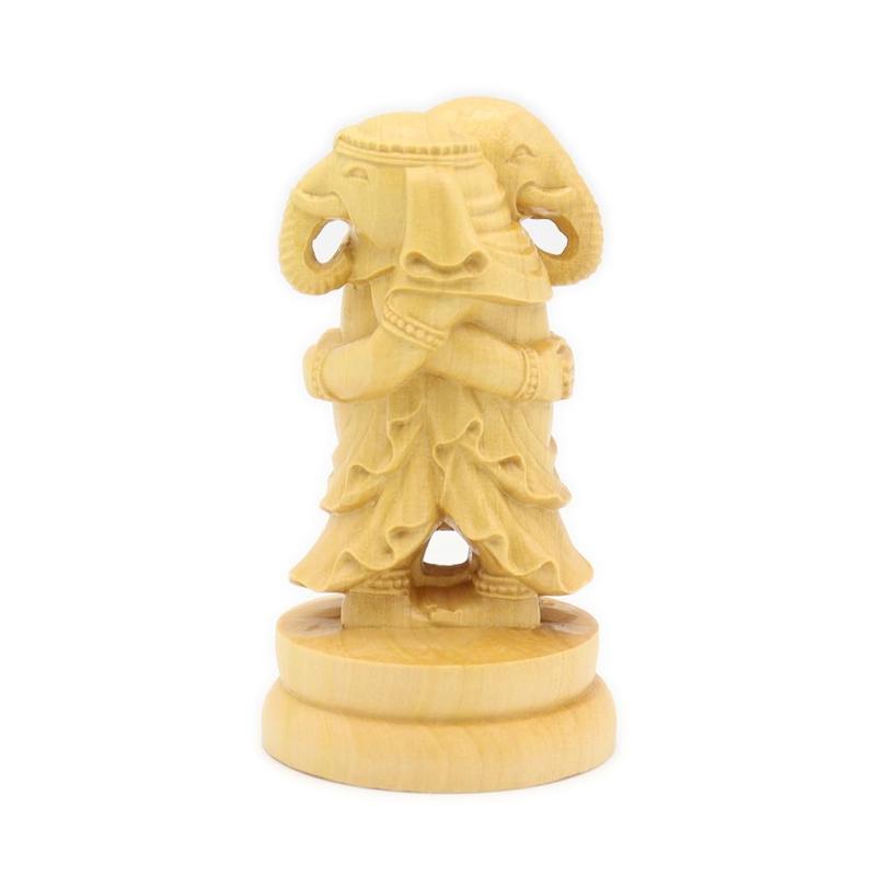 栗田こだわり仏像 【諸天神】 歓喜天（聖天）双身偶像（総締め約8珊、幅4.5珊、奥ふかさ4.5珊） 水柘植 14015
