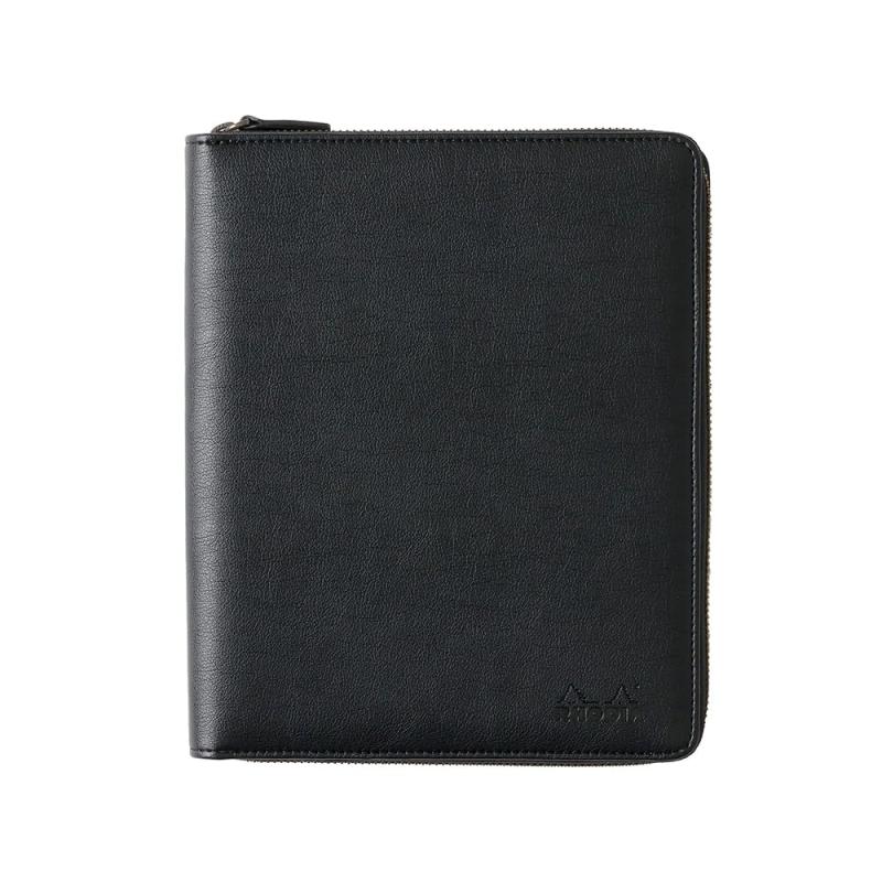 ロディア おぼえ書き帳 合皮 PU ラウンドジップ 入れもの (ロディア No.16 ５粍方眼罫 オレンジ色１冊付き添い人)