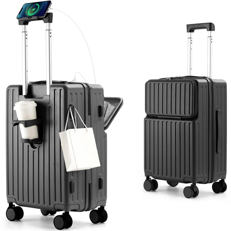 [Mularda] 旅行バッグ 向こう正面開けっ広げ 旅行バッグ 機内持ち込み 多役立つことキャリーケース 超軽さ 耐衝撃 前食い違い キャリーバッグ USB界面付き添い人 360度回転させる ダブルキャスター 軽さ 旅する ビジネ