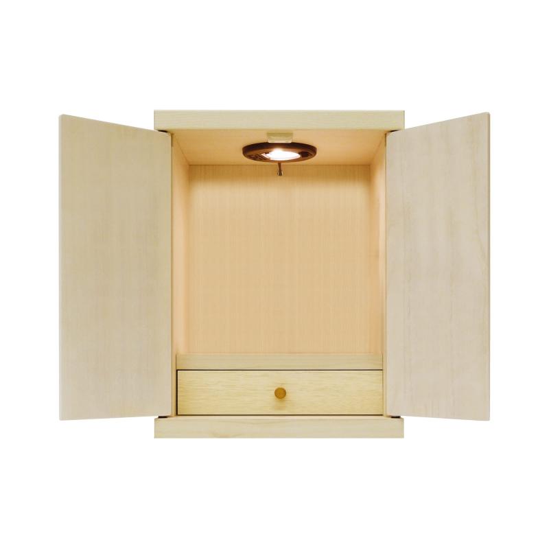 関家具(Sekikagu) コンパクト仏壇 モダン仏壇 LEDライト搭載 幅32cm 高さ42cm 奥行25cm ピンク メモリアルボックス
