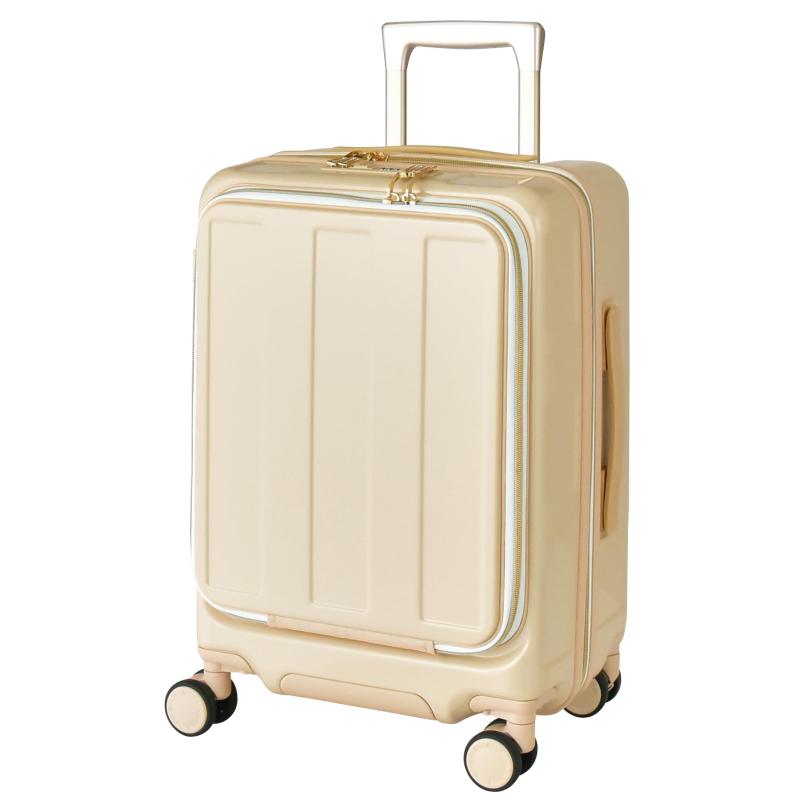 [付け加える一] 旅行バッグ 持ちはこび入れもの (S+/M+大いさ） 向こう正面明けっ広げ ストーパー付 CARBON-light LATTE