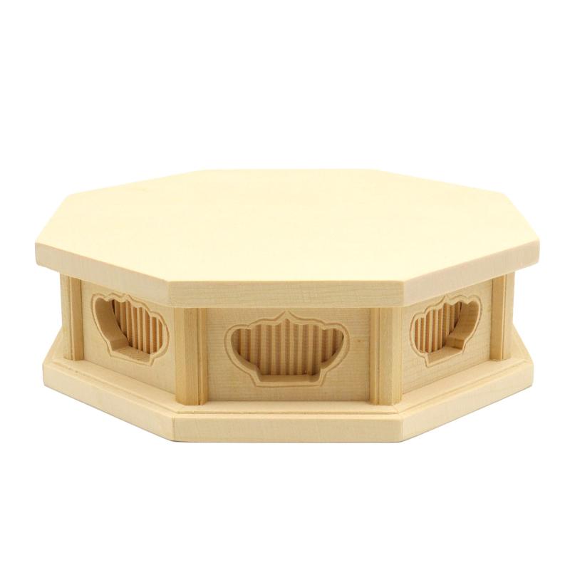 栗田こだわり仏像 【木彫仏具】 八角茴香基礎（蓋水平） 3.5寸用 W15.8糎、D15.8糎、H5糎 桧木製 19426 キッチン用品・食器・調理器具-その他