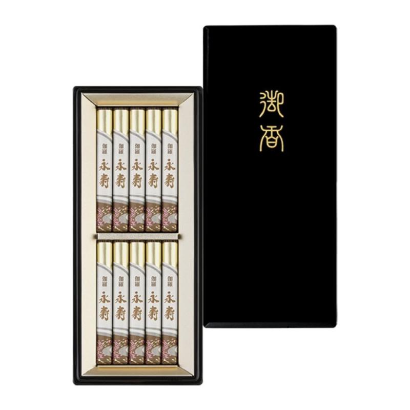 進物 伽羅永寿 塗箱短寸１０入 28008