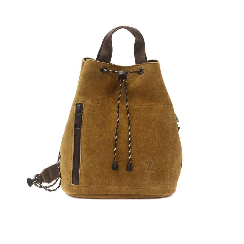 [アッソブ] スエードクロス 合切袋御徒面子 ショルダーバッグ WATER PROOF SUEDE DRAW STRING BAG MUSTARD