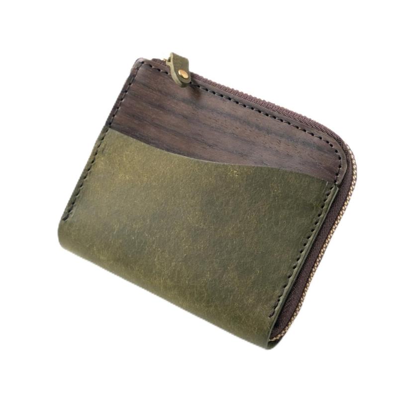 [VARCO REAL WOOD] Compact wallet NE コンパクト mini ミニ ウォレット メンズ レディース 本革 天然木 ウッド レザー 日本製｜luck-luck