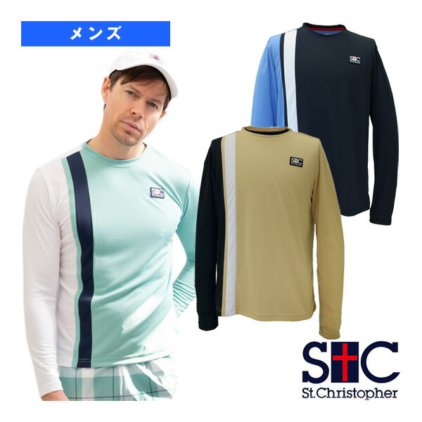 バーチカルラインロングスリーブシャツ メンズ STC-BEM1447 セントクリストファー テニスウェア（メンズ/ユニ）