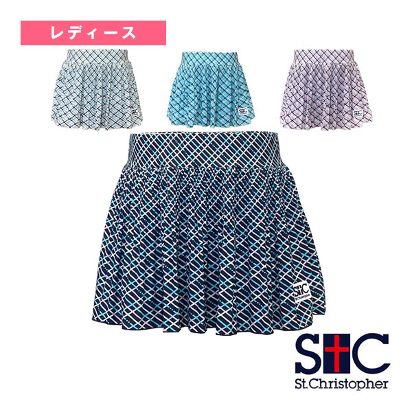スクエアーチェックプリーツスコート レディース STC-BFW2032 仙クリストファー 庭球御召しもの（レディース）