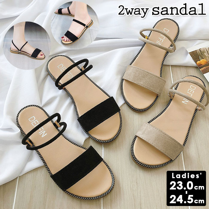 楽天市場 サンダル レディース ゴム ぺたんこ 定番 ぺたんこサンダル ペタンコ 歩きやすい 可愛い ストラップ ストラップサンダル コンフォートサンダル ローヒール おしゃれ シンプル カジュアル 2way 海 プール 温泉 靴 シューズ レディース靴 Backyard Family 雑貨タウン