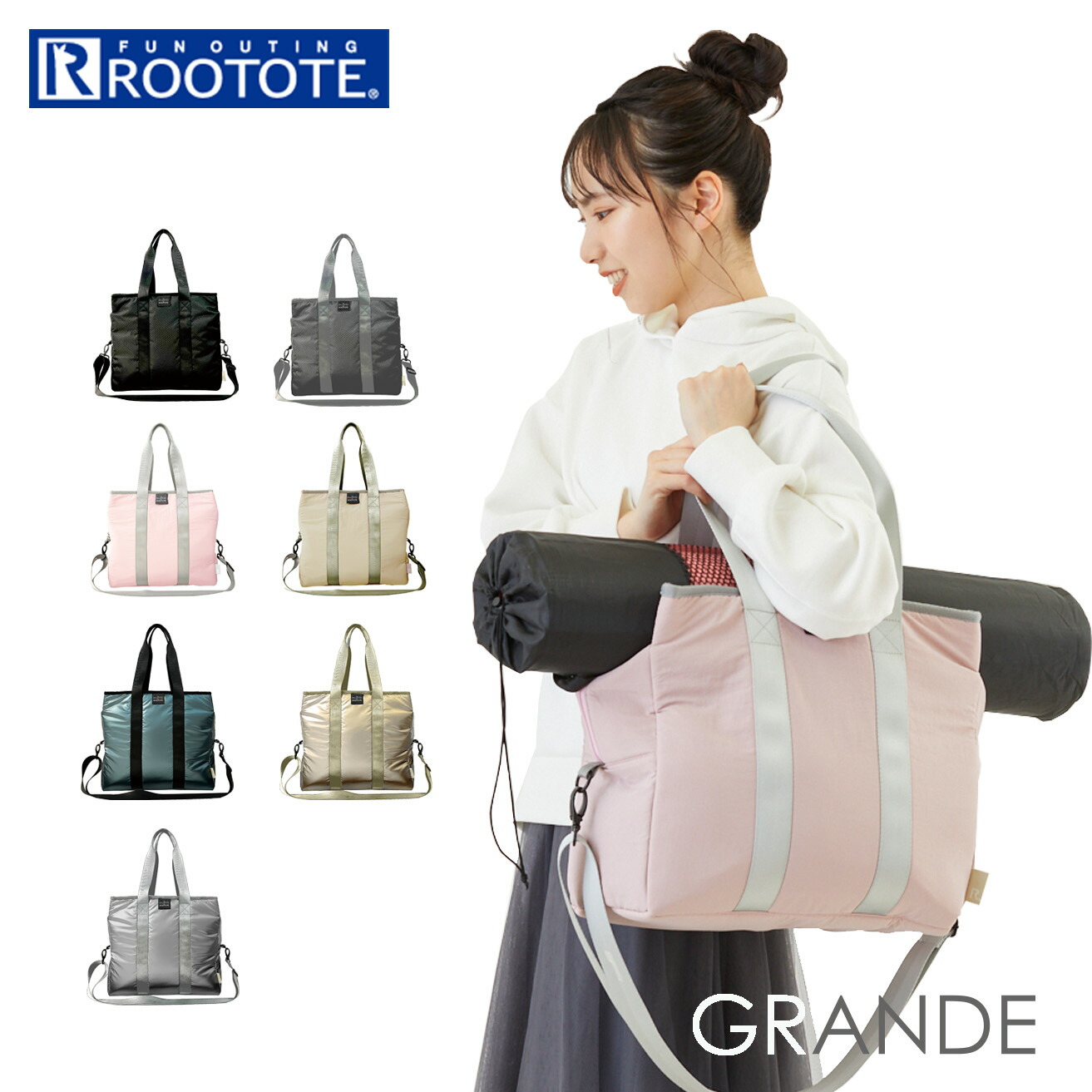 ROOTOTE ショルダーバッグ ハンドバッグ ピンク レザー 2WAY ROOTOTE ショルダーバッグ ハンドバッグ ピンク レザー 2WAY