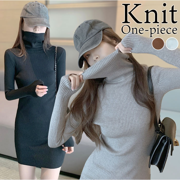 楽天市場】ニットワンピース ミニ 通販 長袖 ワンピース ミニワンピ