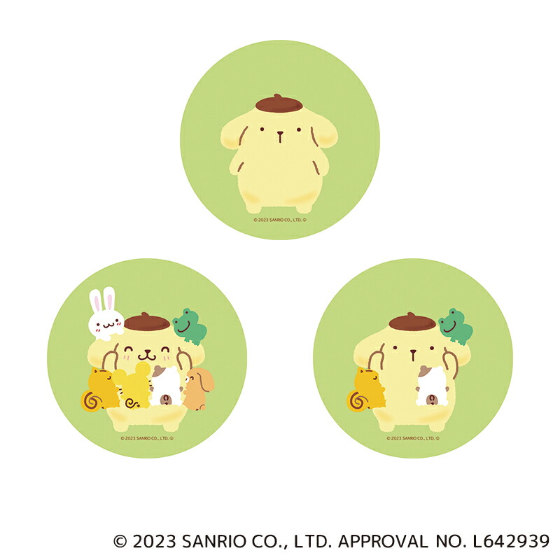 楽天市場】ポムポムプリン チームプリン ペア缶バッジ 缶バッジ 缶