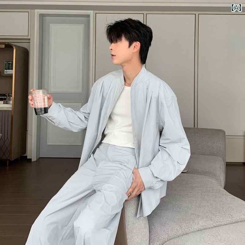 メンズ 流行り物 春夏 秋冬 かっこいい オシャレ モテ 成人男性用 成人男性服  服 韓国 分かりやすい 成年者         透け透け   背広       長袖   プルオーバー            着付ける