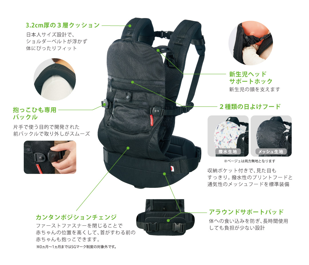 小柄なママにフィットする抱っこ紐】 angelette アンジェレッテ