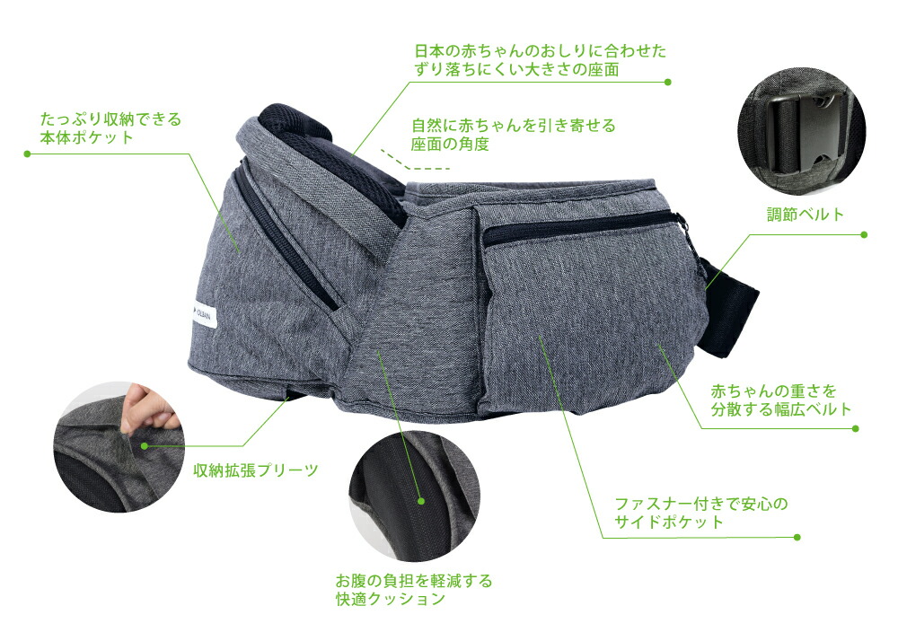ポルバン 公式店 アドバンス ヒップシート 抱っこ紐  【レビュー特典】【ママリ口コミ大賞受賞！】【抱っこの腱鞘炎対策】【安全機能追加】【3年保証】【安心のメーカー直販】日本のヒップシート POLBAN  ADVANCE 抱っこひも 前向き メッシュ 横抱き セカンド 簡単 P7610