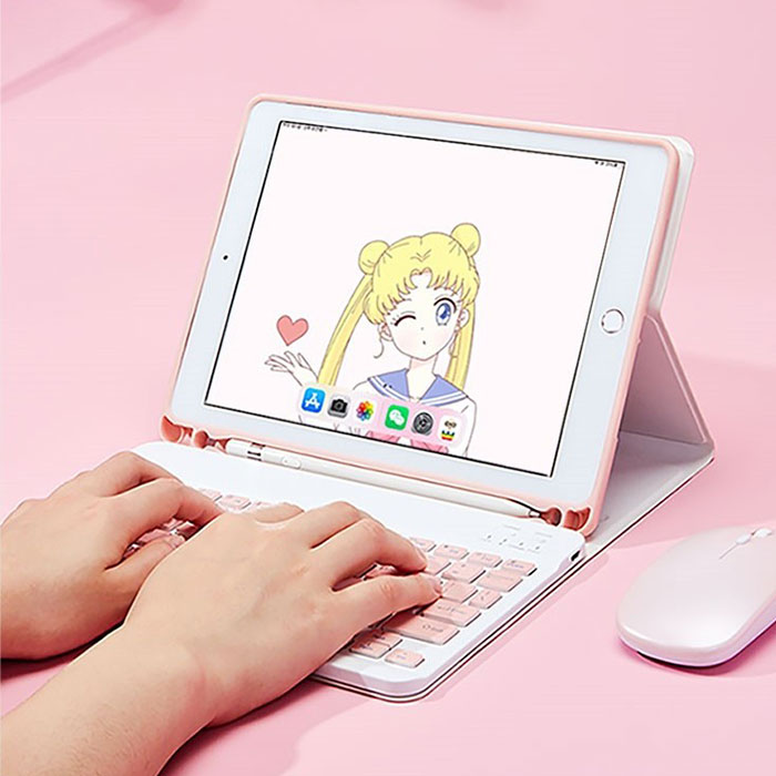 送料無料 お洒落 可愛い アイパッドプロ キーボード付きケース