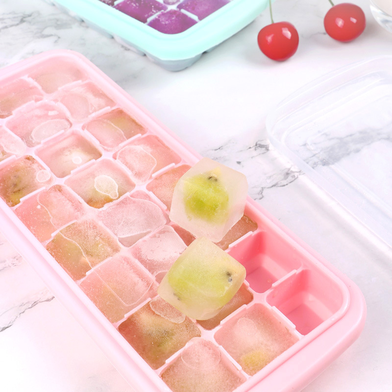製氷皿アイス クリーム ボックス　赤ちゃん　離乳食　シリコン　紫