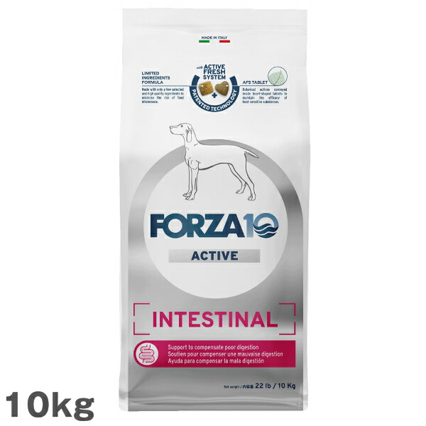 犬用 治療法食 フォルツァ10 インテスティナルアクティブ 胃の腑世話をする FORZA10 10kg 中粒 大電気容量 召し上がる治療法食 素っ気ないボンネット ドッグフード