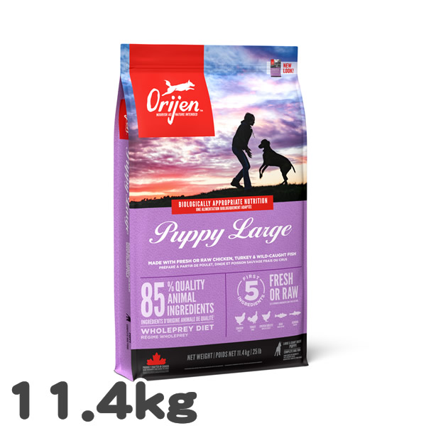犬用 ドッグフード オリジン パピーラージ ORIJEN 11.4kg 大型犬 子犬用 高タンパク グレインフリー プレミアム 総合栄養食 大容量