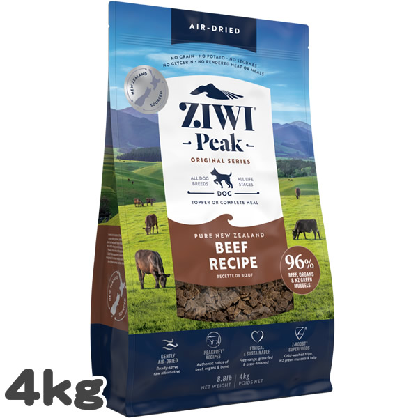 ジウィピーク ZIWI PEAK エアドライ・ドッグフード ビーフレシピ 4kg<レビュー投稿で特典あり>|ラッキーペット