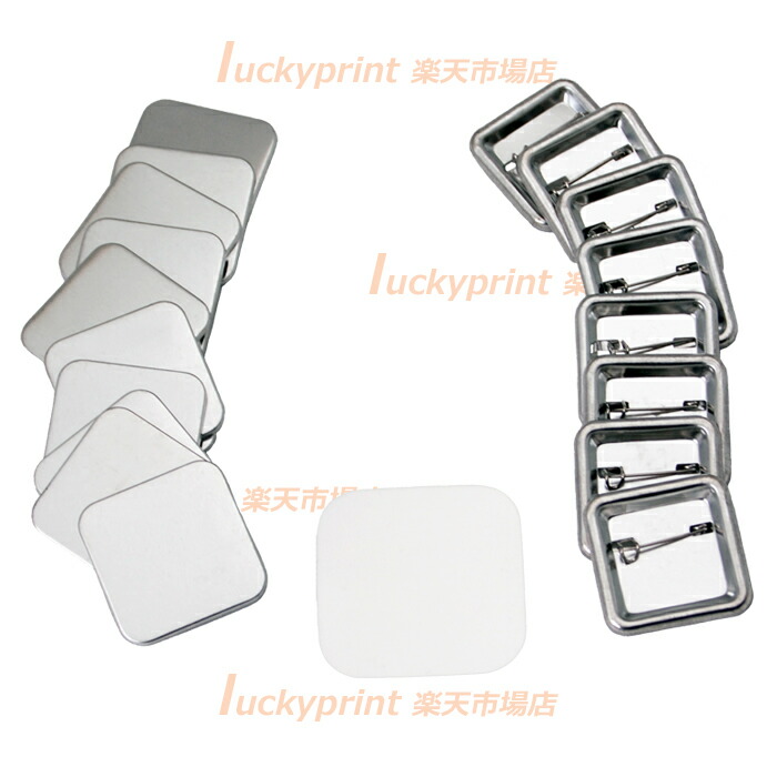 正方形37mm 角丸 Zピンパーツセット 500個 SD-N3/N4共通 異形缶バッジ部材 フックピンタイプ 手作り カンバーチ製作機材 手動 スクエア 送料無料