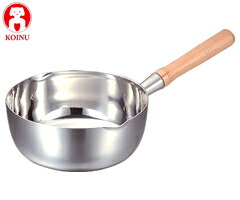 本間製造所 犬ころ印 IH3層鋼クラッド 行平鍋15糎 15515 （電磁膳立て器相応う・IH相応う・雪手なべ・片手なべ・御役目用・御厨子所備品）[bkt]