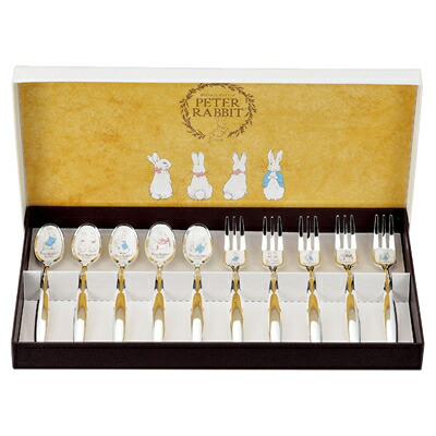 楽天市場】ピーターラビット 皿中七宝シリーズ スプーン・フォーク10本