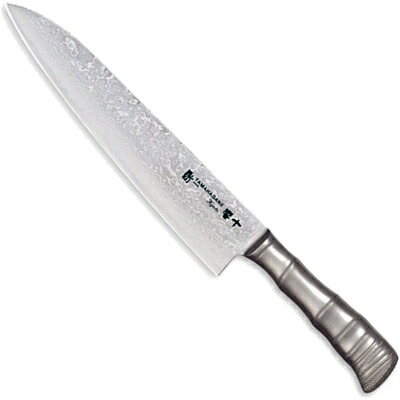 片岡製作所　竹　響十　TAMAHAGANE　牛刀240mm　TKT-1104　（日本製・国産・牛刀包丁・シェフナイフ・庖丁・63層ダマスカス鋼・Kyoto）｜キッチン応援隊！ラッキークィーン