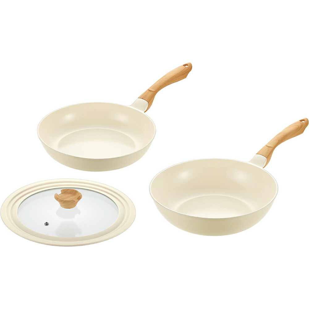 よこやま ヴェライトIHセラミックコーティング VLIH-1500S フライパン26cm&いため鍋28cm 24・26・28兼用ガラス蓋付(電磁調理器対応・200V IH対応・炒め鍋)|キッチン応援隊!ラッキークィーン