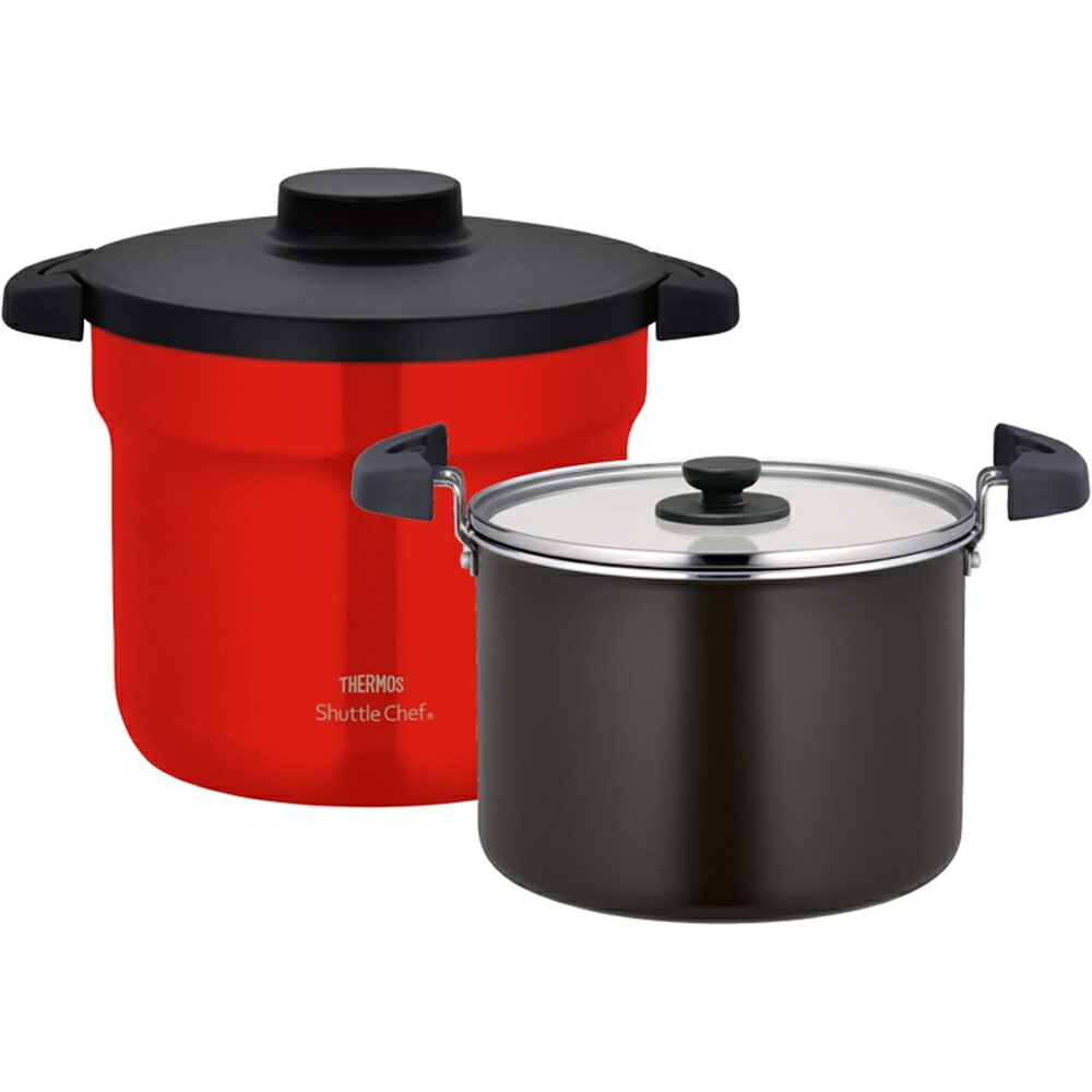 サーモス 真空保温調理器シャトルシェフ KBJ-4502(UR) アーバンレッド (電磁調理器対応・IH対応・両手鍋・THERMOS)|キッチン応援隊!ラッキークィーン