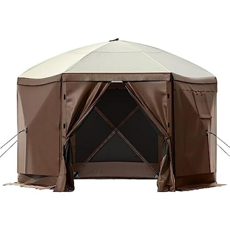 エアーテント 大型 2-6人用 インフレータブルテント 防水 ポンプ付き アウトドア キャンプ ロッジテント 設営簡単 通気防蚊虫 4シーズン