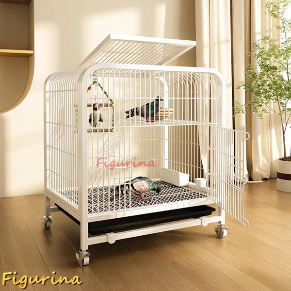 鳥かご 金属元素 大型 白いこと 60×45×66糎 オカメ インコ 文鳥 鳩 鳥籠 拷問台付き添い人 鳥伏せ籠 複数形飼い 褒めたたえる用 殖える用 屋内/屋外用