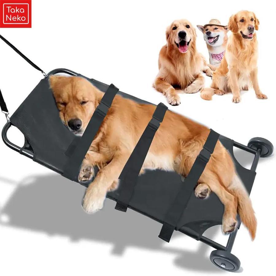 愛玩動物毛の荒物持ってくるストレッチャー、45x22in愛玩動物路面電車獣医師持ってくるストレッチャー、ノイズレスホイール付き添い人折りたたみ毛の荒物ストレッチャ