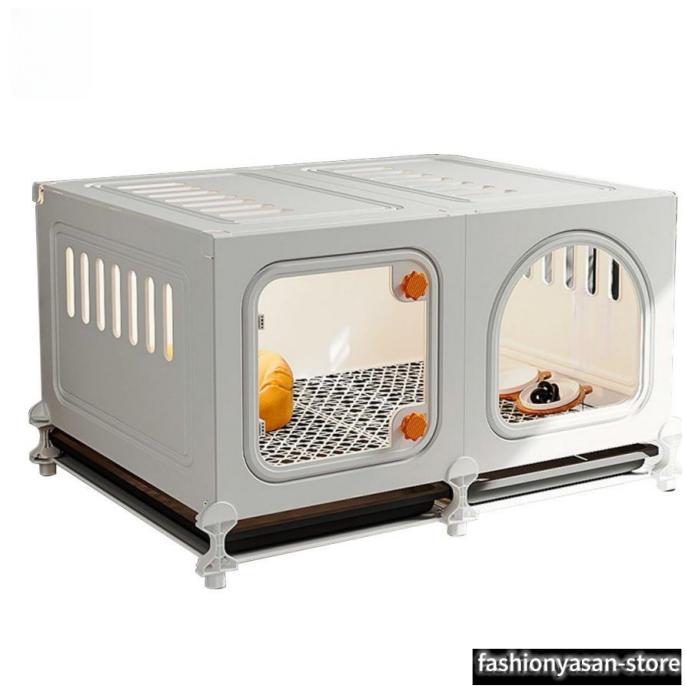 猫 伏せ籠 室内用便器付き添い人 犬げーじ小型犬用 固定ディスク澄み切った犬/猫伏せ籠、引き出しお盆付き添い人 壁付き添い人小毛の荒物用プレイペン、猫用囲い、半密閉式猫ハウ