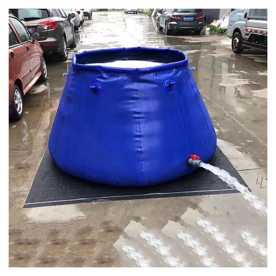 貯水タンク 水袋 2000L 大型貯水コンテナバッグ、 青いポリ塩化ビニールの耐霜性貯水池、 非常用給水用の折りたたみ式携帯用給水タンク｜LuckyRabbit