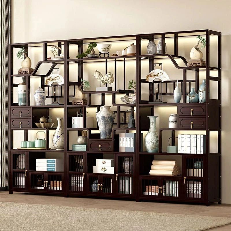 酒棚 酒・誕 コレクションラック スリム 大容量 ガラス扉付き 茶器 展示棚 茶室 キャビネット 木製 収納棚 飾り棚 ハイタイプ モダン おし