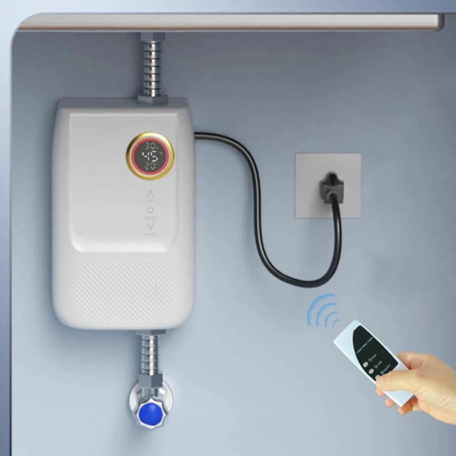 電気給湯器 壁掛け 給湯器 ポータブルミニ小型電気温水器 リモコン付き 急速加熱 3000W 電気温水ヒーター 過熱保護 家庭用 節電 節水 3｜LuckyRabbit