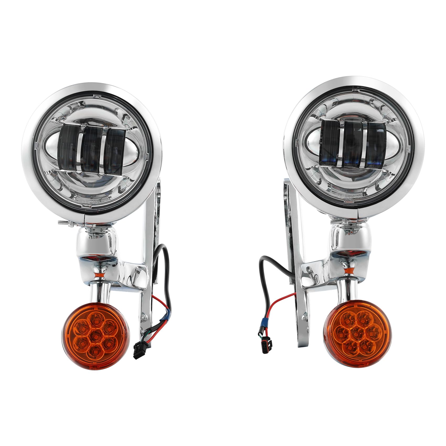 折りかえし信号 LED 注目の的 フォグライト クローム鉤括弧付き添い人 Harley Road King FLHX FLHXXX相応う
