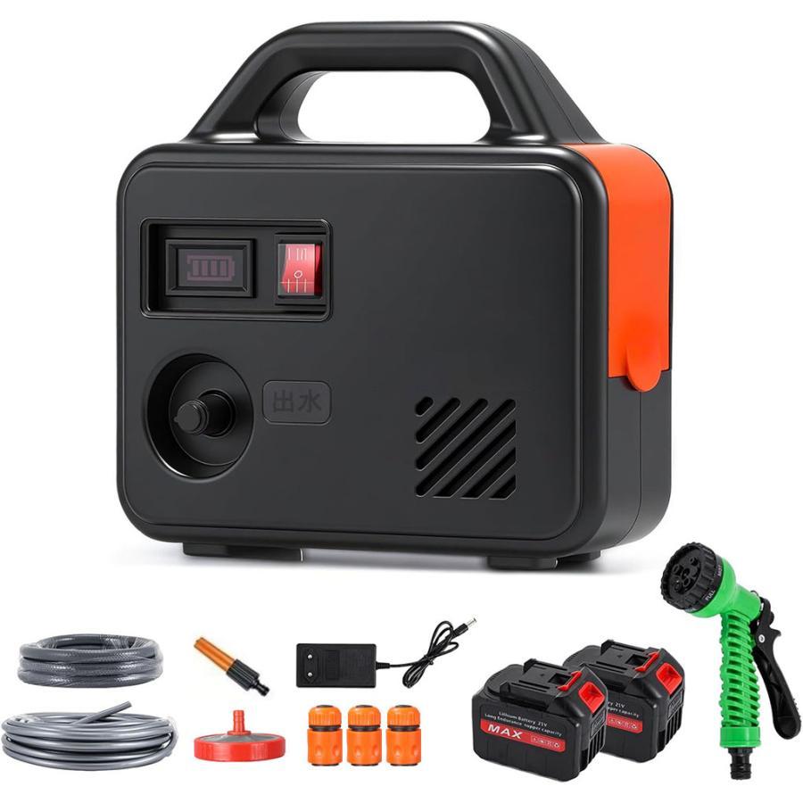 自吸式ウォーターポンプ 充電式 水中ポンプ コードレス 15L/MIN バッテリー最大揚程15M 吸程4.5M スプレーガン7段調整 100W 水耕栽培 洗