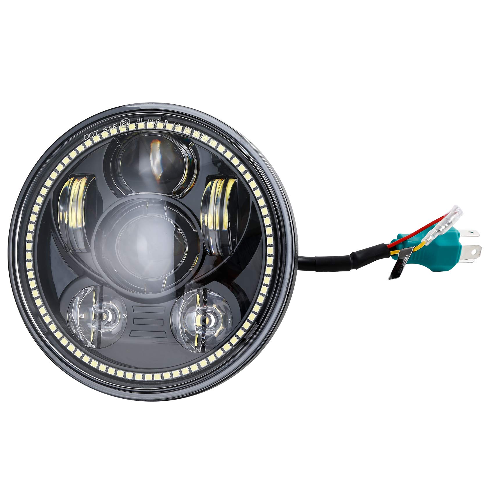 5.75\" 映写機 LED 前照灯 照明ランプ Harley VRSCD VRSCDX XL FLSTSB FLSTSC FXST相応う"