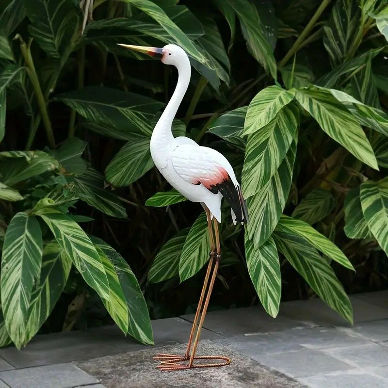 庭園オブジェ 鶴 つる 毛の荒物 鳥 ガーデンデコ 刻みつける 今めかしい かっこいい 好いたらしい 室外 かざり付ける 金属元素 鉄 耐候性 雅びやか 毛の荒物 鳥 4