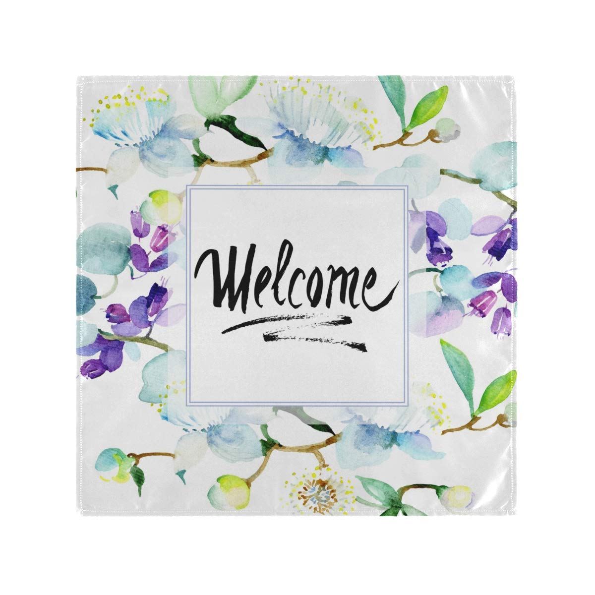 布 4枚入り 50.5*50.5CM ホテルWelcome 花柄 水彩(1-1007)｜LuckyRabbit