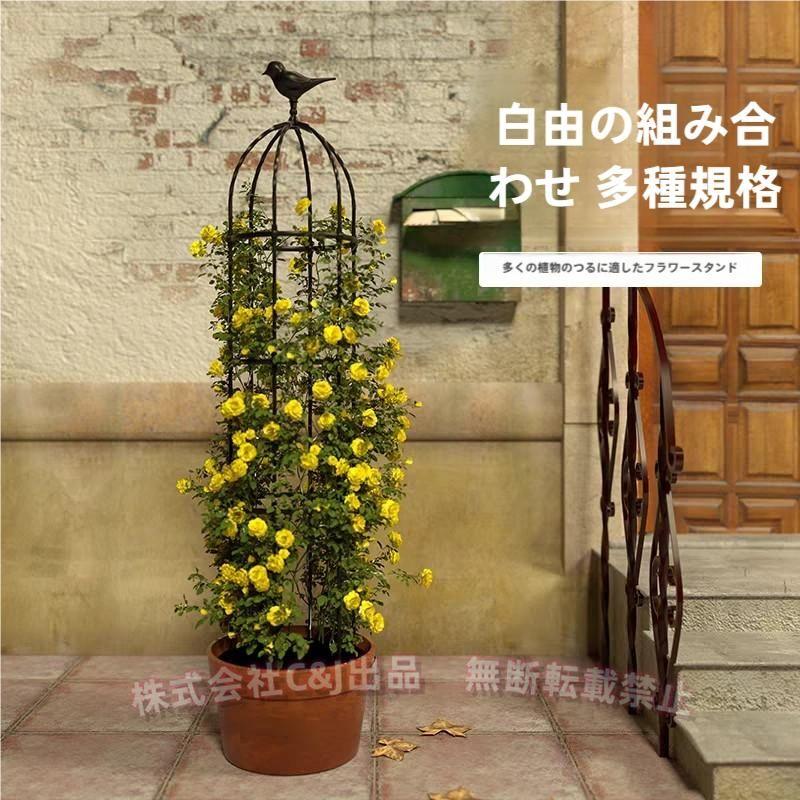 メタルオベリスク つる植物支柱C&J(株)スチールパイプ径16mm 耐久性 植物サポート 大型ケージ バラ クレマチス用 高さ180/230/280cm 庭|LuckyRabbit