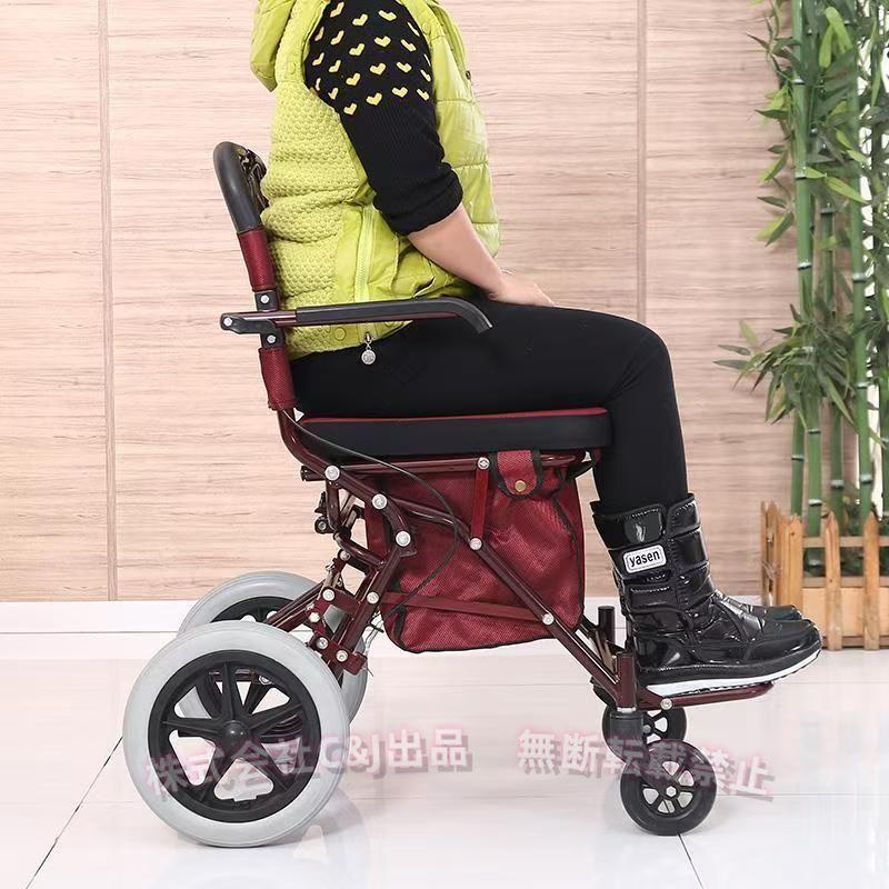 シルバーカー 折りたたみ 手押し車 フットペダル付き 高齢者 買い物カートC&J（株)歩行介助 補助具 散歩 座面付き おしゃれ 介護用品｜LuckyRabbit
