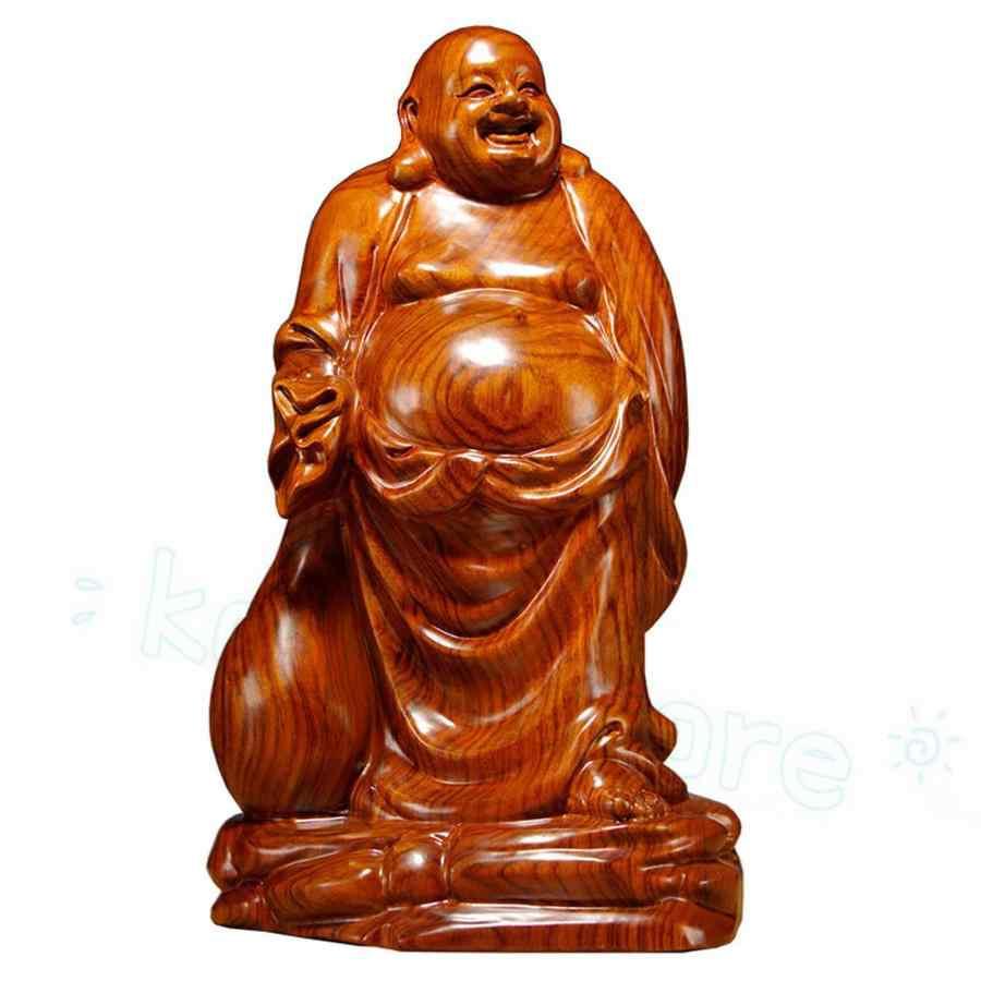 仏像 木彫り 七福神 布袋 様 布袋さんの飾りつけ 木像 木製図形 黄花梨 花梨木 御前上等生まれながらカリン材 布袋様 飾りつけ 金運 子守り