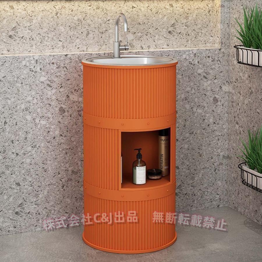 洗面台 インダストリアル 洗面化粧台 収納キャビネット 排水付き 水栓付きC&J(株)自立式 ガーデンシンク 全面収納 清掃簡単 洗面所 玄|LuckyRabbit