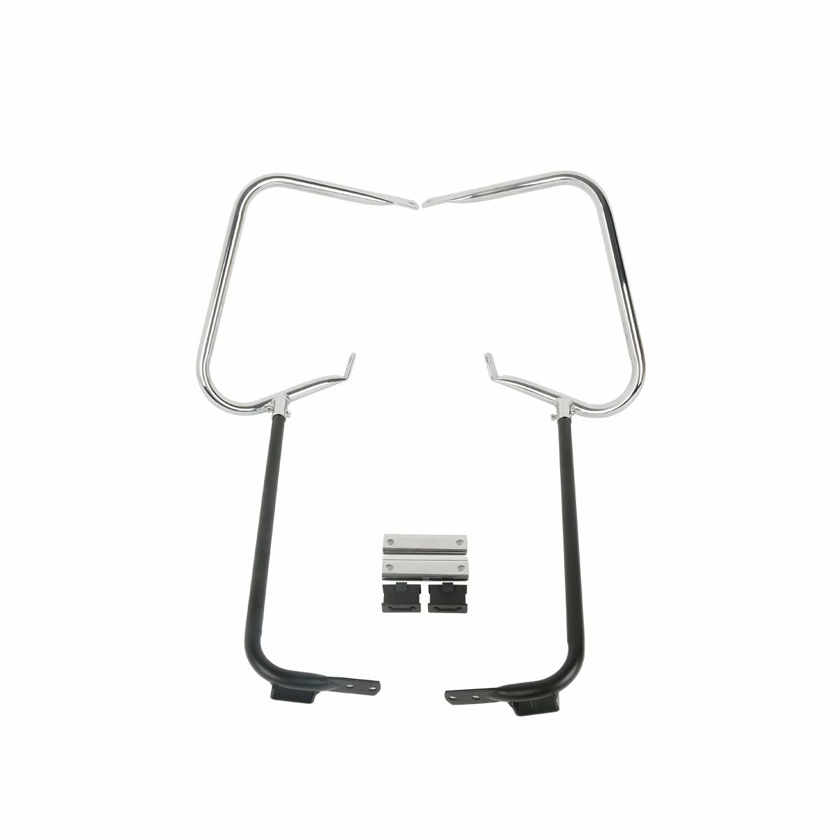 スチール製 ガードバー サドルバッグ ブラケットセット ハーレー ツーリング エレクト ロードラグライド 1997-2008 対応 (グロスブラッ|LuckyRabbit