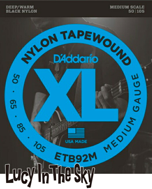 D'Addario （ ダダリオ ） ベース弦 ブラックナイロン Typewound Bass Medium #ETB92M［.050-.105］